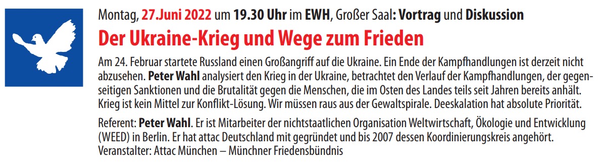 Der Ukraine-Krieg und Wege zum Frieden.